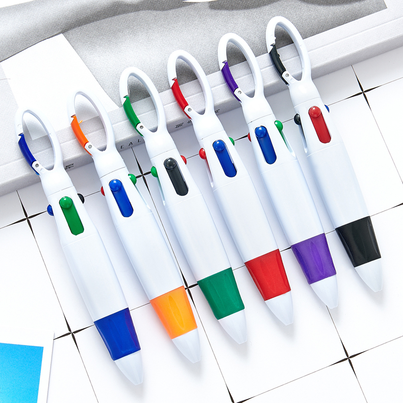 Carabiner Four-color Plastic Ballpoint Pen from $0.73